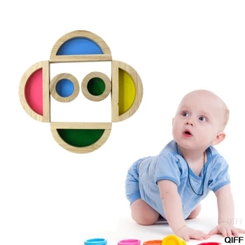Lašas Laivas&Didmeninė Vaivorykštė Akrilo Mediniai Blokai Kūdikių Švietimo Žaislas Montessori Vaikų žaislas May06