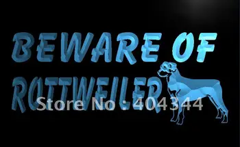 LB841 - Saugokitės Rottweiler Šuo Pet LED Neon Light Pasirašyti namų dekoro amatai