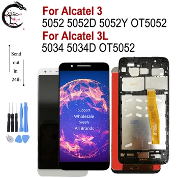 LCD Alcatel 3 5052 5052D 5052Y OT5052 Ekranas 3L 5054 5054D LCD Su Rėmu Jutiklinis Ekranas skaitmeninis keitiklis Asamblėjos 5.5
