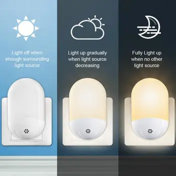 LED Jutiklis Automatinis Energijos taupymo Naktį Šviesos ES Plug Belaidis PIR Žmogaus Infraraudonųjų spindulių Aktyvuotas Sienos Avarinė Lempa