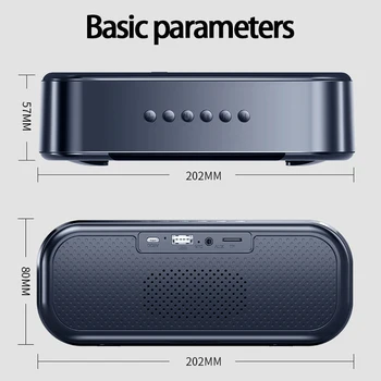 LED Laikrodis Portable Bluetooth Garsiakalbiai Lauko Belaidės Stereo Bass Kolonėlės žemų dažnių garsiakalbis Soundbar Parama TF Kortelę AUX USB laisvų Rankų įranga