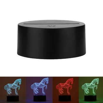 Led lempos pagrindo USB Kabelis Touch perjungti Modern Black USB Kabelis Nuotolinio Valdymo Naktį Šviesos Akrilo 3D Led naktį lempos Surinkti Bazės