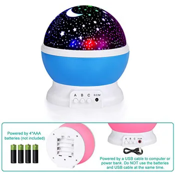LED Nakties Šviesos Projektorius, Žvaigždėtas Dangus, Žvaigždės, mėnulis Meistras Vaikams, Vaikams, Kūdikių Miego Romantiška spalvinga Projekcija Led lempos dangaus meistras
