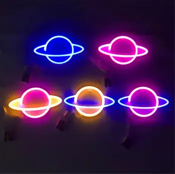 LED Planetos Neoninės Šviesos USB Naktį Kalėdų Šviesos Buveinės Šalies Sienų Apdailai Dovanų Šalis Tiekia Juostos Apdailos
