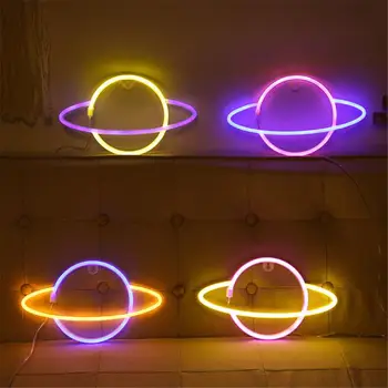 LED Planetos Neoninės Šviesos USB Naktį Kalėdų Šviesos Buveinės Šalies Sienų Apdailai Dovanų Šalis Tiekia Juostos Apdailos