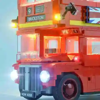 LED Šviesos Nustatyti 10258 Londono Autobusų Statybinės Plytos Dovanos Vaikams Kūrimo Bloką Vaikams 