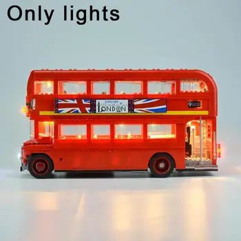 LED Šviesos Nustatyti 10258 Londono Autobusų Statybinės Plytos Dovanos Vaikams Kūrimo Bloką Vaikams 