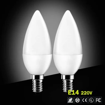 LED Žvakių Lemputė E14 LED Žvakė, Lempa, mažo Anglies dioksido kiekio technologijų gyvenimą SMD2835 kintamoji srovė 220-240V Šiltai balta/Balta Energijos Taupymo 1pc/aikštelė, Nemokamas pristatymas zk92