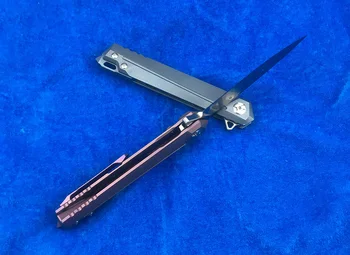 LEMIFSHE Flipper sulankstomas peilis S35VN peiliukų titano lydinio rankena (kempingas, lauko medžioklės vaisių peilis EDC įrankis