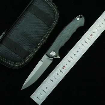 LEMIFSHE ZT0454 Flipper D2 peiliukų titano PLG rankena sulankstomas peilis lauko kempingas medžioklės išgyventi kišenėje vaisių peiliai EDC įrankiai