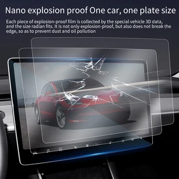Lengva Įdiegti Ultra Plonas Automatinė Adsorbcijos Navigator Screen Protector Anti pirštų Atspaudų TPU Filmas Tesla Model 3 X S 19-20