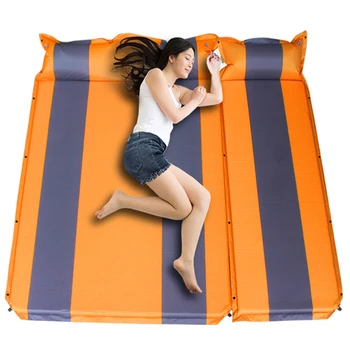 LEVORYEOU 2+1spliced lauko 5cm storio automatinė pripučiamos pagalvėlės miego pagalvėlę, lauko palapinė stovyklavimui kilimėliai lova, čiužinys, 4 spalvos