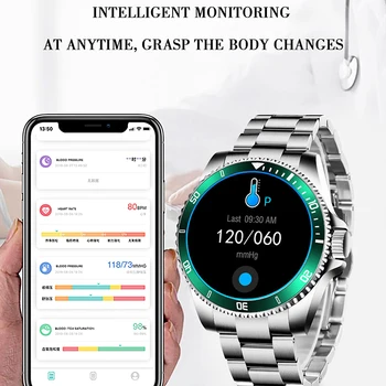 LIGE 2020 Spalva Vyrų Smart Žiūrėti Vandeniui sporto Širdies ritmo monitorius kraujo spaudimas Aktyvumo seklys luxury smart watch vyrams
