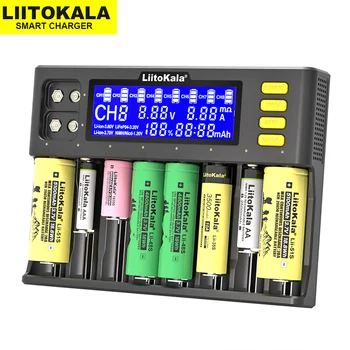 LiitoKala Lii-S8 Baterijų Kroviklis Li-ion, 3,7 V NiMH 1.2 V Li-FePO4 3.2 V IMR 3.8 V kroviklis 18650 26650 21700 26700 AA AAA
