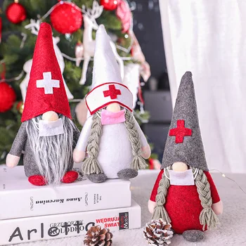 Linksmų Kalėdų Gydytojas, Slaugytoja Santa Claus Beveidis Lėlės, Papuošalai Naujųjų Metų 2021 Kalėdinė Dekoracija Namuose CH10