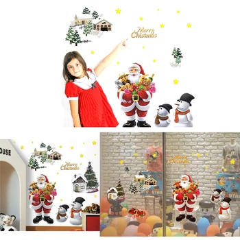 Linksmų Kalėdų Siena Lipdukas Santa Claus Nuimamas Sienų Lipdukai Meno Lipdukai Freskos 