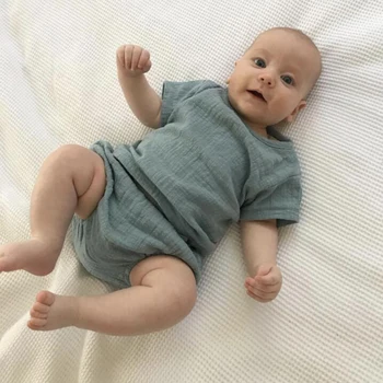 Lino laisvalaikio rinkiniai Viršūnes+šortai mielas kūdikis bamblys drabužių rinkiniai kūdikių patalynė trumpas rankovės pp Karšto pants Dviejų dalių komplektas kūdikiams