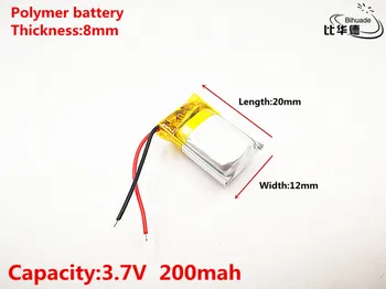 Litro energijos baterija Gera Qulity 3.7 V,200mAH,801220 Polimeras ličio jonų / Li-ion baterija ŽAISLŲ,CENTRINIS BANKAS,GPS,mp3,mp4