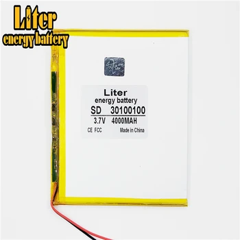 Litro energijos baterija Gera Qulity 3.7 V,4000mAH 30100100 Polimeras ličio jonų / Li-ion baterija tablet pc BANKAS,GPS,mp3,mp4