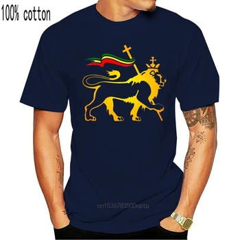 Liūtas Iš Judo Afrikoje Rasta Stiprus Liūtas Rastafarian T Shirt S-3Xl Derliaus Grafinis Tee Marškinėliai