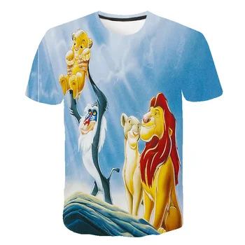 Liūtas King3D Print T shirt Spausdinti Animaciją Vaikams Drabužių Naujų 2020 m. Vasaros Mada Vaikams Mergina trumpomis Rankovėmis T marškinėliai Berniukams