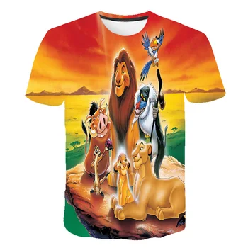 Liūtas King3D Print T shirt Spausdinti Animaciją Vaikams Drabužių Naujų 2020 m. Vasaros Mada Vaikams Mergina trumpomis Rankovėmis T marškinėliai Berniukams