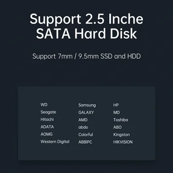 LLANO HDD Case 2.5 Išorės SSD Kietojo disko Disko Atveju SSD SATA į USB 3.0 Adapteris HDD Gaubto Langelį HD Caddy už PS4/Dell/Mac 6TB
