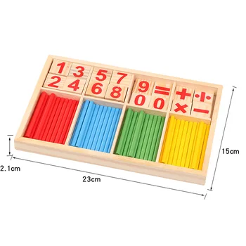 Logwood mediniai Montessori matematikos aritmetinis žaislai, multi-funkcija ikimokyklinio ugdymo įskaičiuoti statybiniai blokai žaislai vaikams