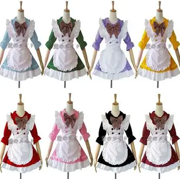 Lolita prancūzijos satino suaugusiųjų rožinė bailys, kambarinės ilgai japonų anime cosplay vaikai seksuali tarnaitė kostiumai moterų kostiumas Fancy Dress Vienodas