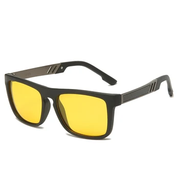 LongKeeper Prekės Naktinio Matymo Akiniai nuo saulės Vyrų Vairavimo Anti-Glare Geltona Objektyvas Eyewears Gogggles UV400 TR90 Aikštė Akiniai gafas