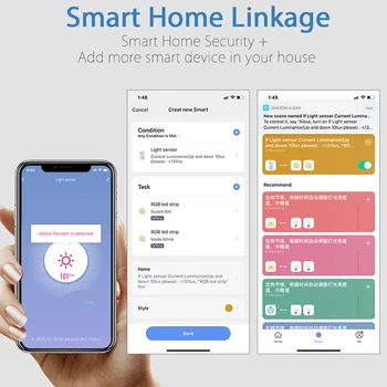 Lonsonho Tuya WiFi Smart Šviesos Jutiklį, Ryškumą Detektorius Smart Home Security Ryšys Belaidis Nuotolinio Valdymo Smartlife App