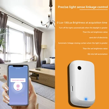 Lonsonho Tuya WiFi Smart Šviesos Jutiklį, Ryškumą Detektorius Smart Home Security Ryšys Belaidis Nuotolinio Valdymo Smartlife App