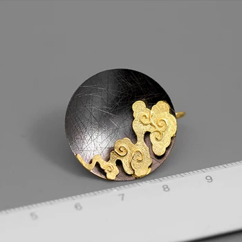 Lotus Įdomus Nekilnojamojo 925 Sterlingas Sidabro Fine Jewelry Kūrybinis Dizainas Rytų Elementas, Derliaus Debesis Turas Tabaluoti Auskarai Moterims
