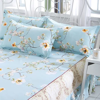 Lova sijonas Bedcover Gėlių Įrengtas Lakštai Padengti Lovatiesė Miegamasis Namų Tekstilės Sijonas Cubrecama Vieną Visiškai Karalienė Lovatiesė