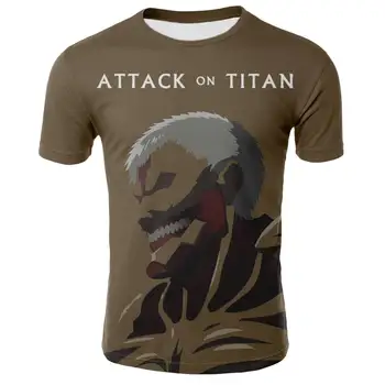 LUCKYFRIDAYF 2019 Ataka Titan 3D Trumpas Rankovės Anime marškinėlius Reguliariai marškinėliai trumpomis Rankovėmis Vyro Drabužius, Plius Dydis