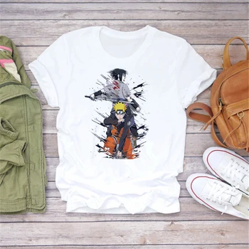 LUSLOS Marškinėlius Naruto Uchiha Itachi Vasaros Harajuku Kietas Unisex Japonų Anime Juokinga Spausdinti Trumpas Rankovės marškinėliai Moterims Tees
