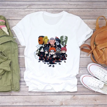 LUSLOS Marškinėlius Naruto Uchiha Itachi Vasaros Harajuku Kietas Unisex Japonų Anime Juokinga Spausdinti Trumpas Rankovės marškinėliai Moterims Tees