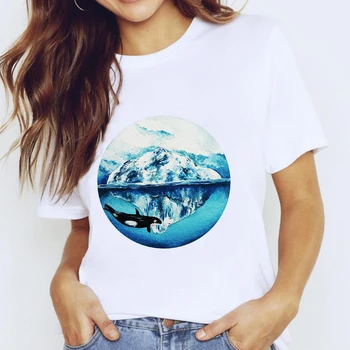 Luslos Moterų Ledkalnio Spausdinti Mados Ponios Moterų Viršūnių Meno Estetinių Rūbų, Grafinis Moterų Lady T-Shirt Tumblr Marškinėliai T-shirt