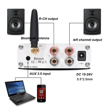 Lusya QCC3003 Bluetooth 5.0 HiFi Stiprintuvas 50W*2 Stereo TPA3116 Namų Garso Stiprintuvas Su garso aukštumą Bass Reguliavimas I4-005-6