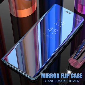 Luxury Smart Veidrodis, Flip Dangtelis Huawei Honor 10 Lite Magnetinio Atveju Plastikiniai P Smart 2019 Stovėti Odos Fundas Rubisafe Coque