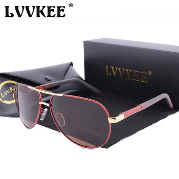 LVVKEE Classic Prekės ženklo Saulės akiniai Naujas Mados Aliuminio HD Poliarizuoti Akiniai nuo saulės Danga Objektyvas Vairavimo Atspalvių Vyrams/Wome Su Byla