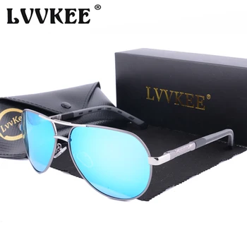 LVVKEE Classic Prekės ženklo Saulės akiniai Naujas Mados Aliuminio HD Poliarizuoti Akiniai nuo saulės Danga Objektyvas Vairavimo Atspalvių Vyrams/Wome Su Byla