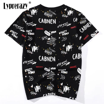 Lyprerazy Naujas prekės ženklas hip-hop American graffiti meno marškinėliai prarasti asmenybę Prarasti pora trumparankoviai marškinėliai vyrams