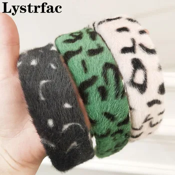 Lystrfac 2020 Nauja Rudens Žiemos Leopardas ekrano užsklandą Moterų, Mergaičių Hairband Fashinon Žiemą Šilta Plaukų Linijos Pločio Plaukų Aksesuarai