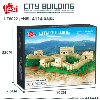 LZ8022 Great Wall pasaulyje garsaus pastato modelis diamond statyba blokai, surenkamos suaugusiųjų žaislas vaikams, dovanos