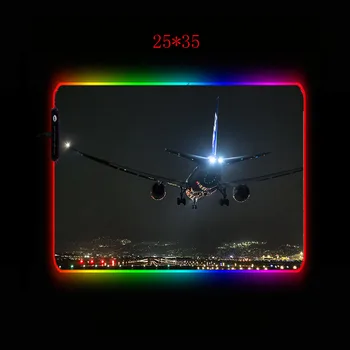 Lėktuvo Kompiuterio Pelės Mygtukai RGB LED Šviesos Žaidimo Kilimėlis Didelis Pelės Mygtukai Žaidėjus XXL Mause Kilimų KOMPIUTERYJE, Trinkelėmis Žaidimų Stalas 90x40
