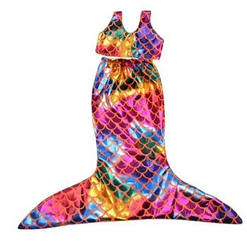 Lėlės drabužių Išgalvotas spalvinga mermaid uodega Bikini maudymosi kostiumėlį, tinka priedai 18 colių Mergina lėlės ir 43 cm baby doll c404