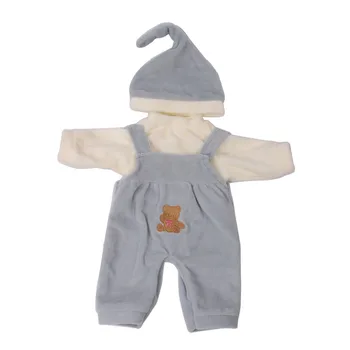 Lėlės drabužių jumpsuits petnešos 43 cm baby doll Laisvalaikio kostiumas + hat tinka 18 colių Mergina lėlės drabužių priedai f616
