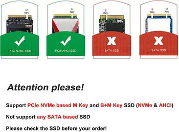 M. 2 Adapteris NVMe PCIe M2 NGFF Adapterio SSD Atnaujinti 
