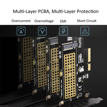 M. 2 PCIE Adapteris su M. 2 Heatsink for PC Desktop, PCIE GEN3 Visu Greičiu